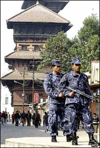 Security forces in Kathmandu