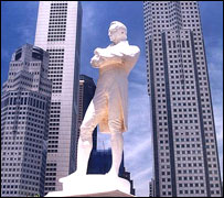 Statue of Britain's Sir Stamford Raffles, Singapore