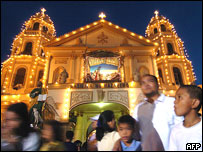 Churchgoers in Manila