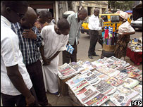 Newspaper stand, Lagos