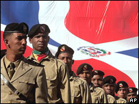 March on anniversary of 1844 independence from Haiti, February   
2006
