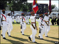 Antiguan armed forces at ceremony to mark 25 years of   independence, 2006