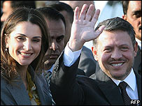Jordan's King Abdullah and Queen Rania