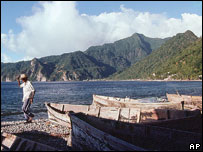 Fisherman and boats, Soufriere Bay, Dominica