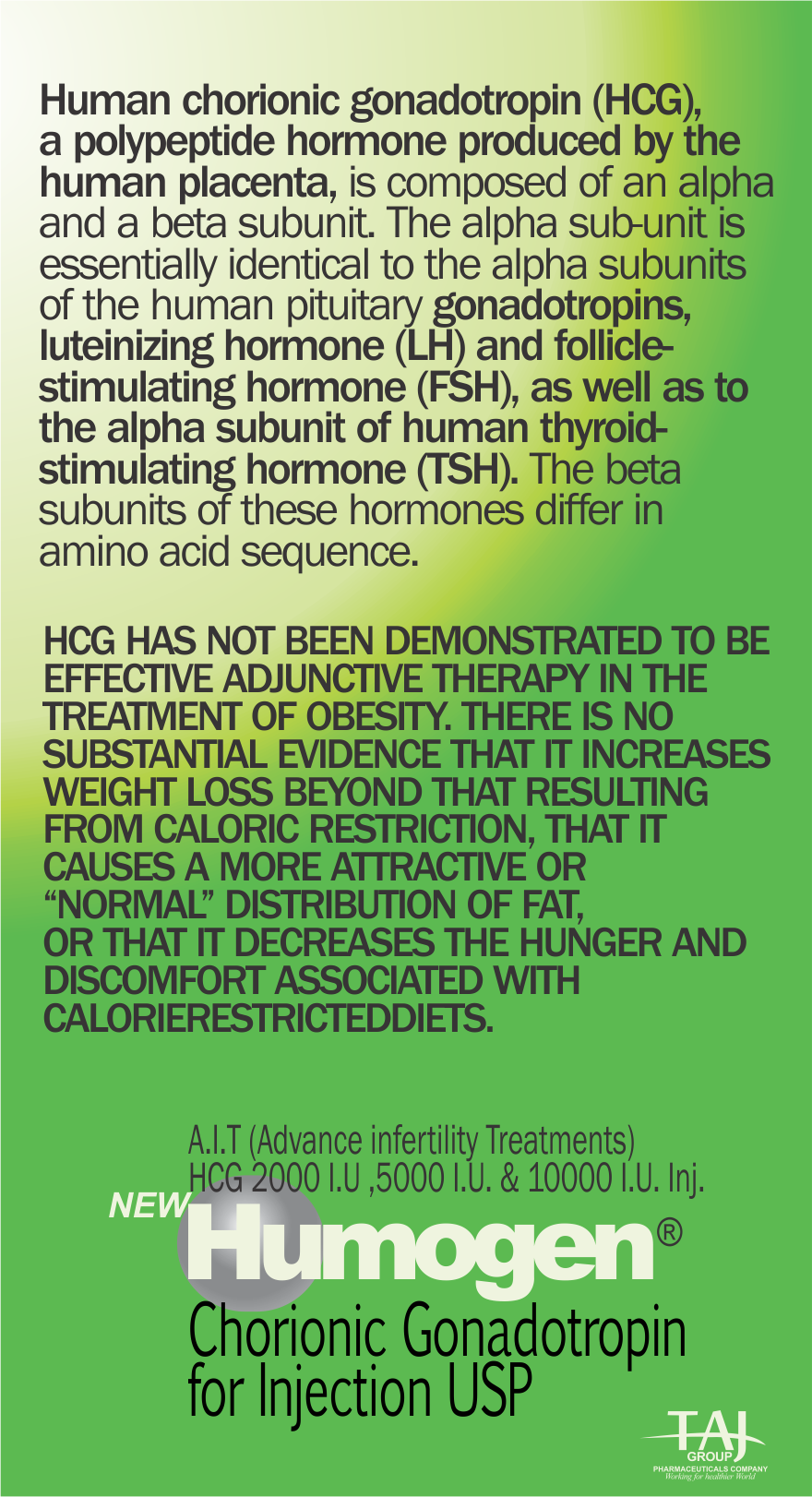 Human chorionic gonadotropin (HCG) - HUMOGEN HCG