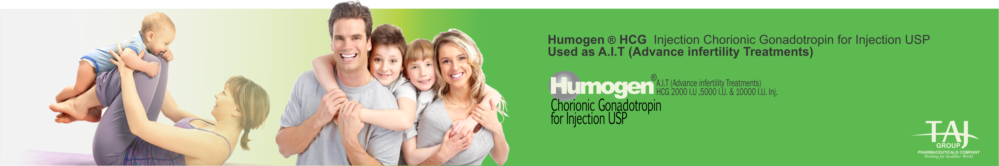 Humogen A.I.T (Advance Infertility Treatments) HCG Chorionic Gonadotropin for Injection USP 2000i.u. /5000i.i. & 10000i.u.