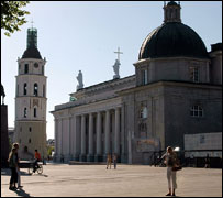 Main square and cathedral, Vilnius