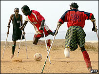 Amputees play football