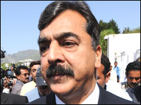 Pakistani Prime Minister Yusuf Raza Gilani