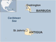 Map of Antigua and Barbuda