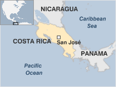 Map of Costa rica