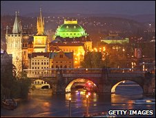 The river Moldau, Charles Bridge and Prague's old town